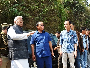 The Governor of Arunachal Pradesh Shri PB Acharya visit Cremation Ground with Local MLA cum Parliamentary secretary Techi Kaso and  members of Itanagar Municipal Council at Karsingsa, Itanagar on 14th March�2017.